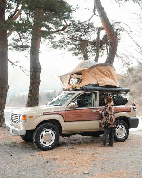 ランクル120プラド丸目+ARBルーフトップテント&ペンドルトンブランケットwith Yurie