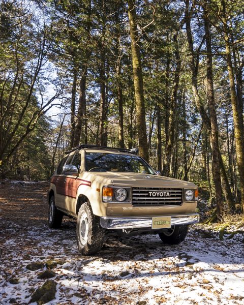 ランクル プラド 丸目換装クラシックカスタム【FD-classic126】×ARBルーフラック＆サイドオーニング 雪の林道でも問題なく走行可能