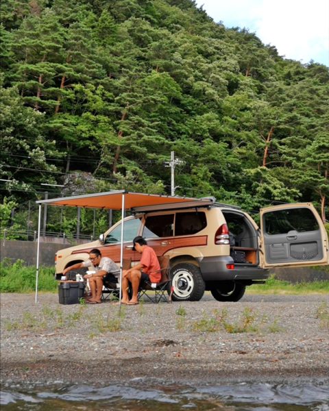 ARB サイドオーニング × ランクル１２０プラド 湖畔キャンプサイト完成
